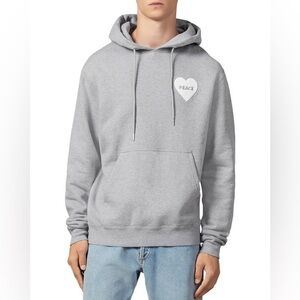 Sandro Paris Men’s Peace Hoodie Grey Size Fit S Lounge Sweatshirt Pullover
